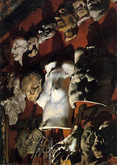 Adolph von Menzel The Studio Wall oil painting image